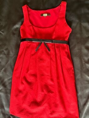 Vintage Eva Franco Red Sleeveless Mini Dress with Original Belt